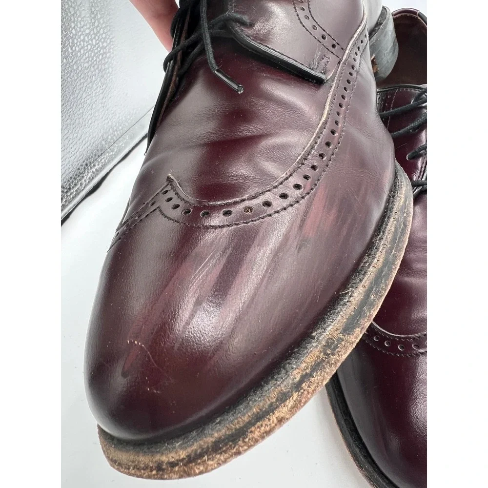 Allen Edmonds Richmond Wingtip Oxfords Mens‎ 11 D Burgundy Leather Made In USA